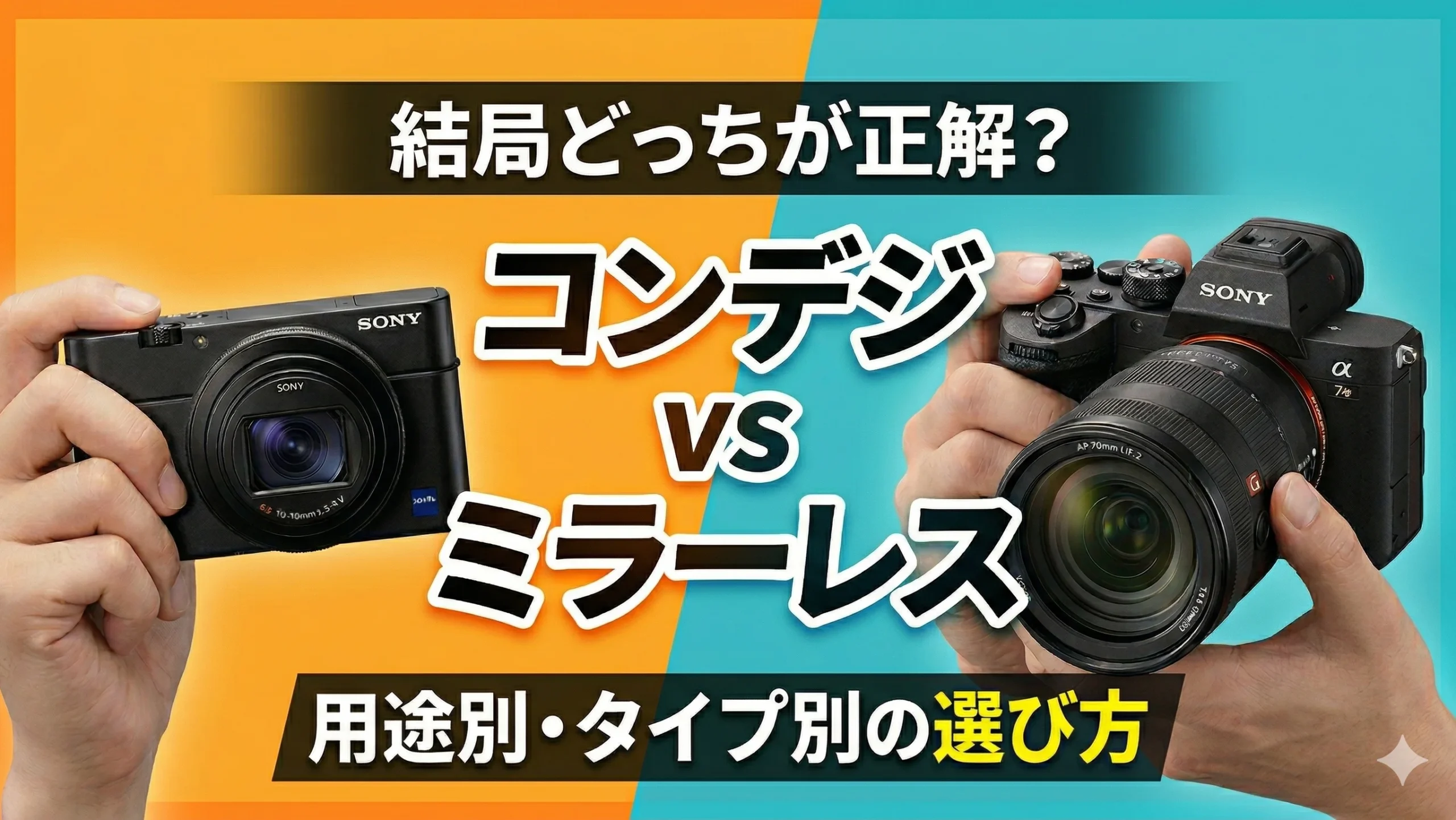 【2026年版】コンデジとミラーレスどっちがいい？違いとおすすめを用途別に解説